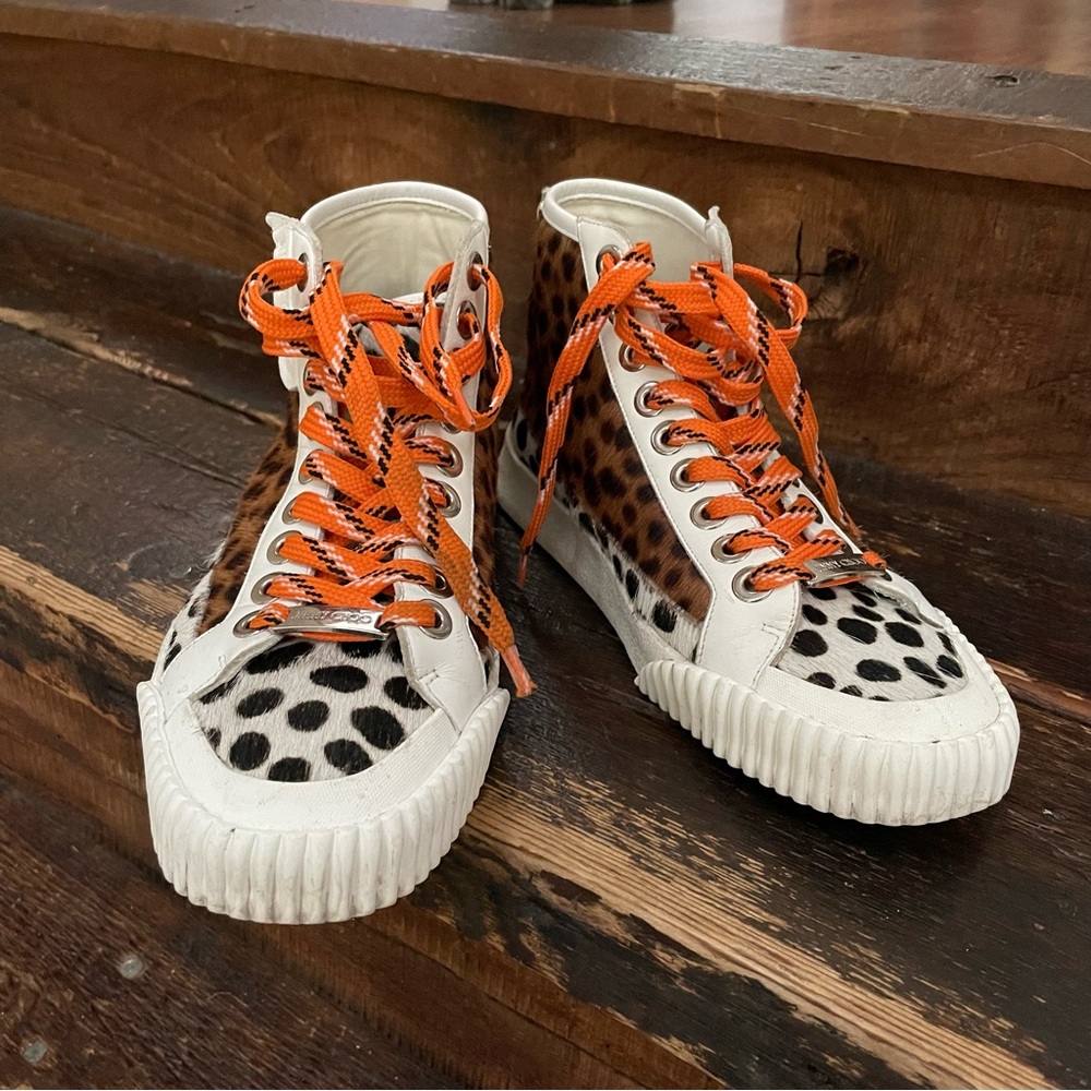 Jimmy Choo Animal Print Calf-Hair High-Top Sneaker